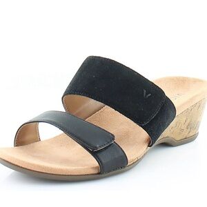 Vionic Bayu Black Wedge Sandals size 8.5 women’s new